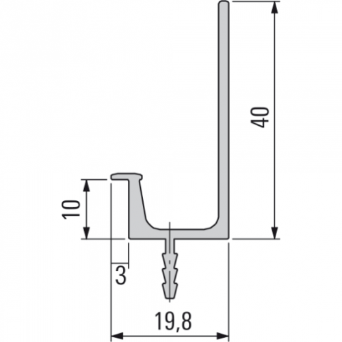 Verdeckte Griffleiste Typ L 07, E6/EV1, L: 2500 mm